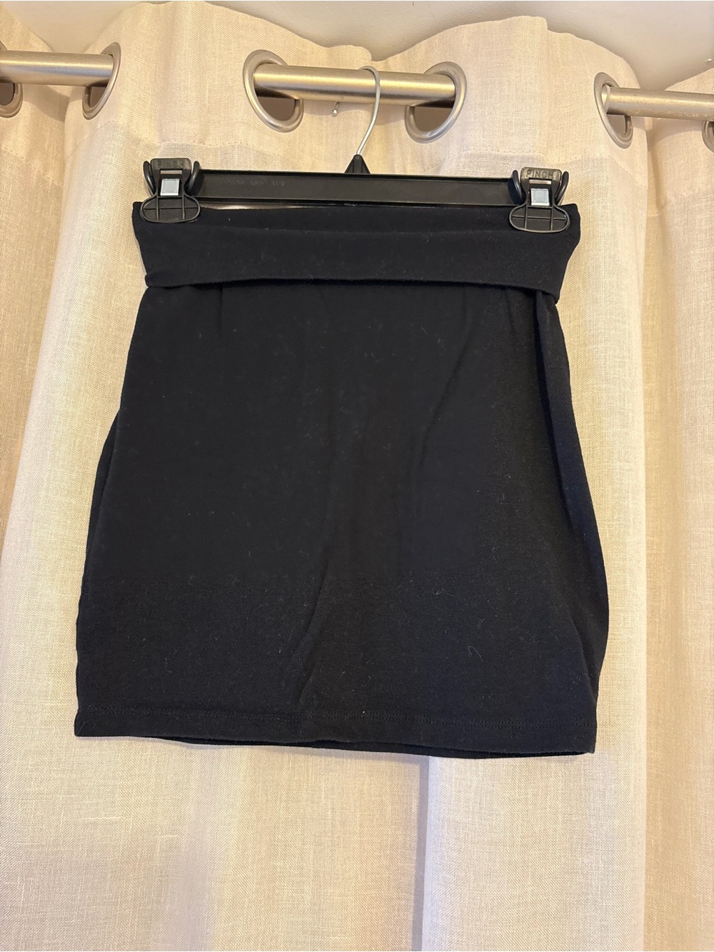 Charlotte Russe Black Fold-Over Waist Mini Skirt